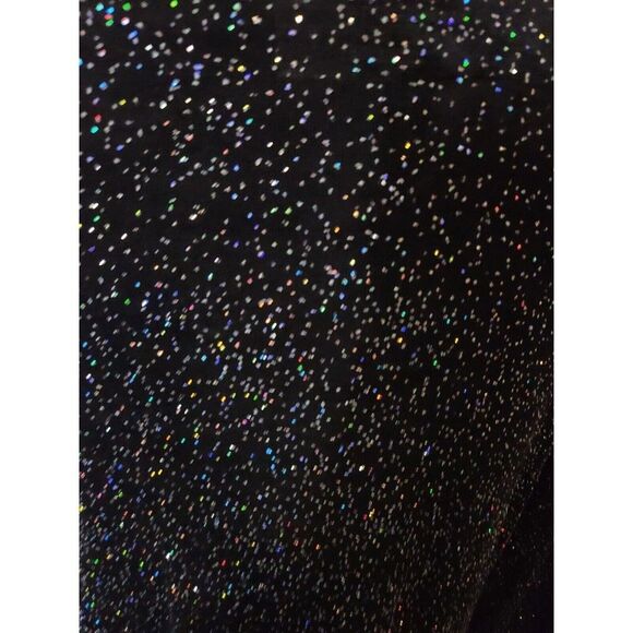 Vintage Impressions of California Black Rainbow Glitter Top Size M Holiday Glam - Picture 12 of 15